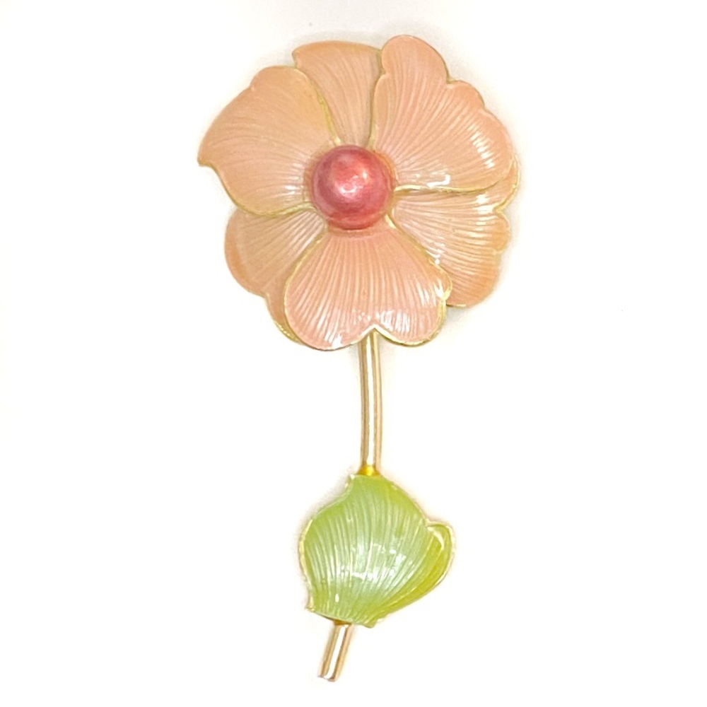Vintage Peachy Flower Brooch